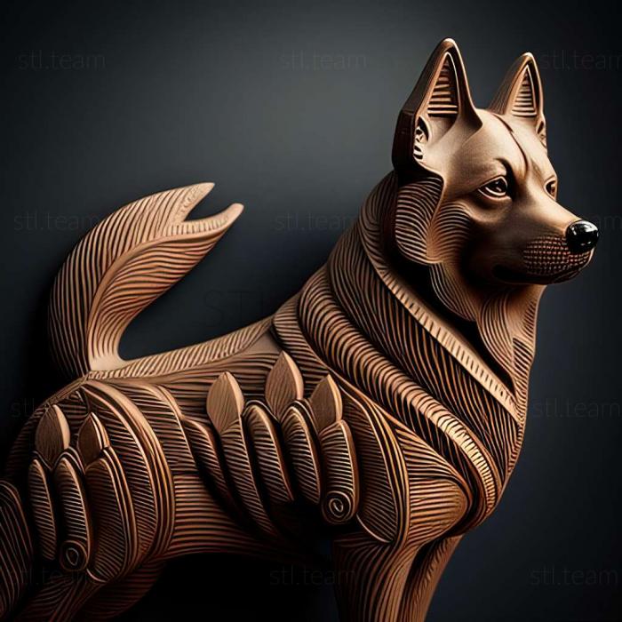 3D model Shikoku dog breed dog (STL)